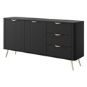 Комод Perfect Home Lante 2D3S/163 Чорний на золотих ніжках
