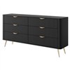Комод Perfect Home Lante 6S/163 Чорний на золотих ніжках