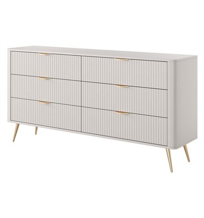 Комод Perfect Home Lante 6S/163 Бежевий на золотих ніжках