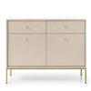 Комод Perfect Home Mono MKSZ104 2D2S Беж пісочний /золоті ніжки