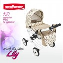 Коляска для куклы Adbor Lily K10 кремовый горошек на кремовом