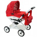 Коляска для ляльки Adbor Lily LC-12 червоний горошок на червоному