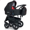 Дитяча коляска 3 в 1 Verdi Sonic Plus 01 чорна з червоним