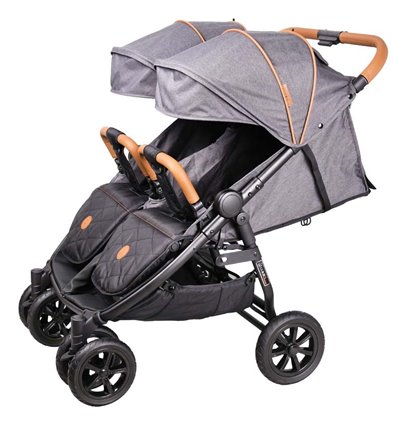 Прогулянкова коляска для двійні Coletto Enzo Twin Dark Grey