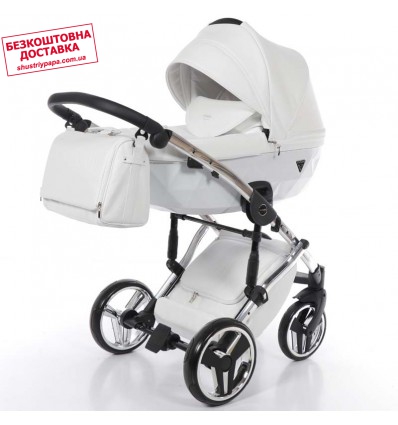 Дитяча коляска 2 в 1 Tako Junama Diamond Individual 05 White срібляста рама