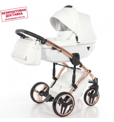 Детская коляска 2 в 1 Tako Junama Diamond Individual 06 White медная рама