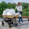 Універсальна коляска для двійні Junama Mirror Satin Duo 06 White Gold