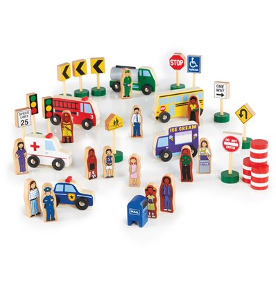 Набір фігурок і машин Guidecraft Block Play до Дорожньої системі, 36 деталей (G6717)