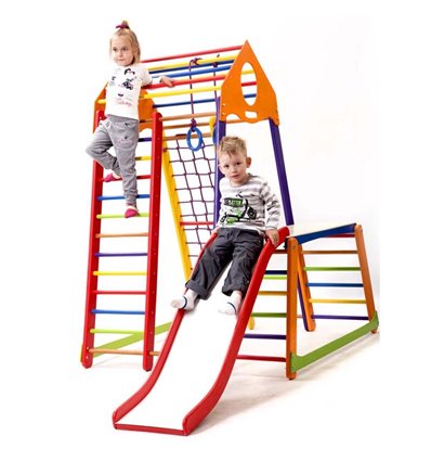 Дитячий спортивний комплекс для дому SportBaby BambinoWood Color Plus 1-1