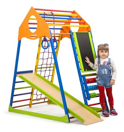 Детский спортивный комплекс для дома SportBaby KindWood Color Plus