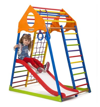Детский спортивный комплекс для дома SportBaby KindWood Color Plus 1
