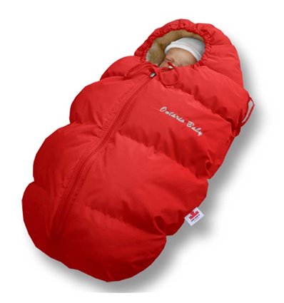 Пуховый конверт Ontario Baby Born мех (от -5°C до -30°C) красный 227