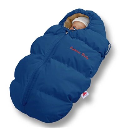 Пуховий конверт Ontario Baby Born хутро (від -5°C до -30°C) синій 234