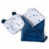 Конверт-плед с подушкой Twins Bear 100x100 dark blue