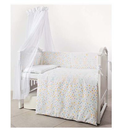 Дитячий постільний комплект Twins Eco Line 6 ел. E-022 Bunnies Mint