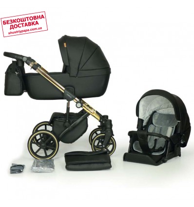 Детская коляска 2 в 1 Verdi Verso Gold G01 Black