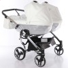 Универсальная коляска для двойни Junama Mirror Satin Duo 04 White Silver