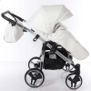 Универсальная коляска для двойни Junama Mirror Satin Duo 04 White Silver