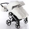 Универсальная коляска для двойни Junama Mirror Satin Duo 04 White Silver