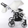 Универсальная коляска для двойни Junama Mirror Satin Duo 04 White Silver