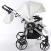 Универсальная коляска для двойни Junama Mirror Satin Duo 04 White Silver