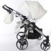 Универсальная коляска для двойни Junama Mirror Satin Duo 04 White Silver