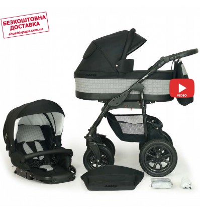 Детская коляска 2 в 1 Verdi Laser Black 03 черная