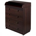 Пеленальный комод на 4 ящика Babyroom Big орех темный
