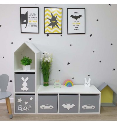 Стелаж дитячий Scandic Будиночок на 6 комірок, 5 шухляд