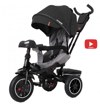 Велосипед триколісний з пультом Tilly Cayman T-381/7 Темно-сірий льон