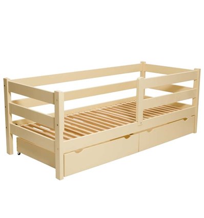 Подростковая кровать Goydalka Montana 190x80 с ящиками слоновая кость